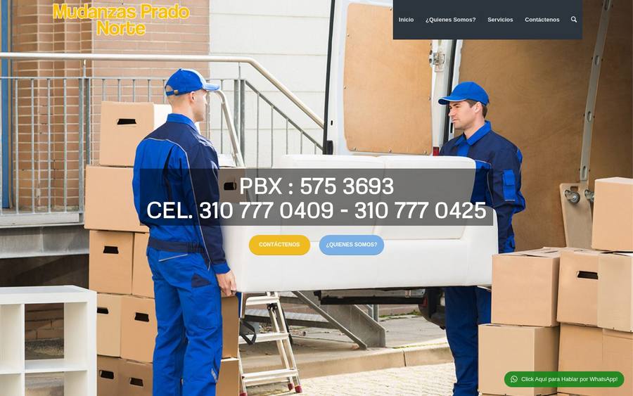 Página web de Mudanzas Prado Norte desarrollada por Creativo Estudio Web