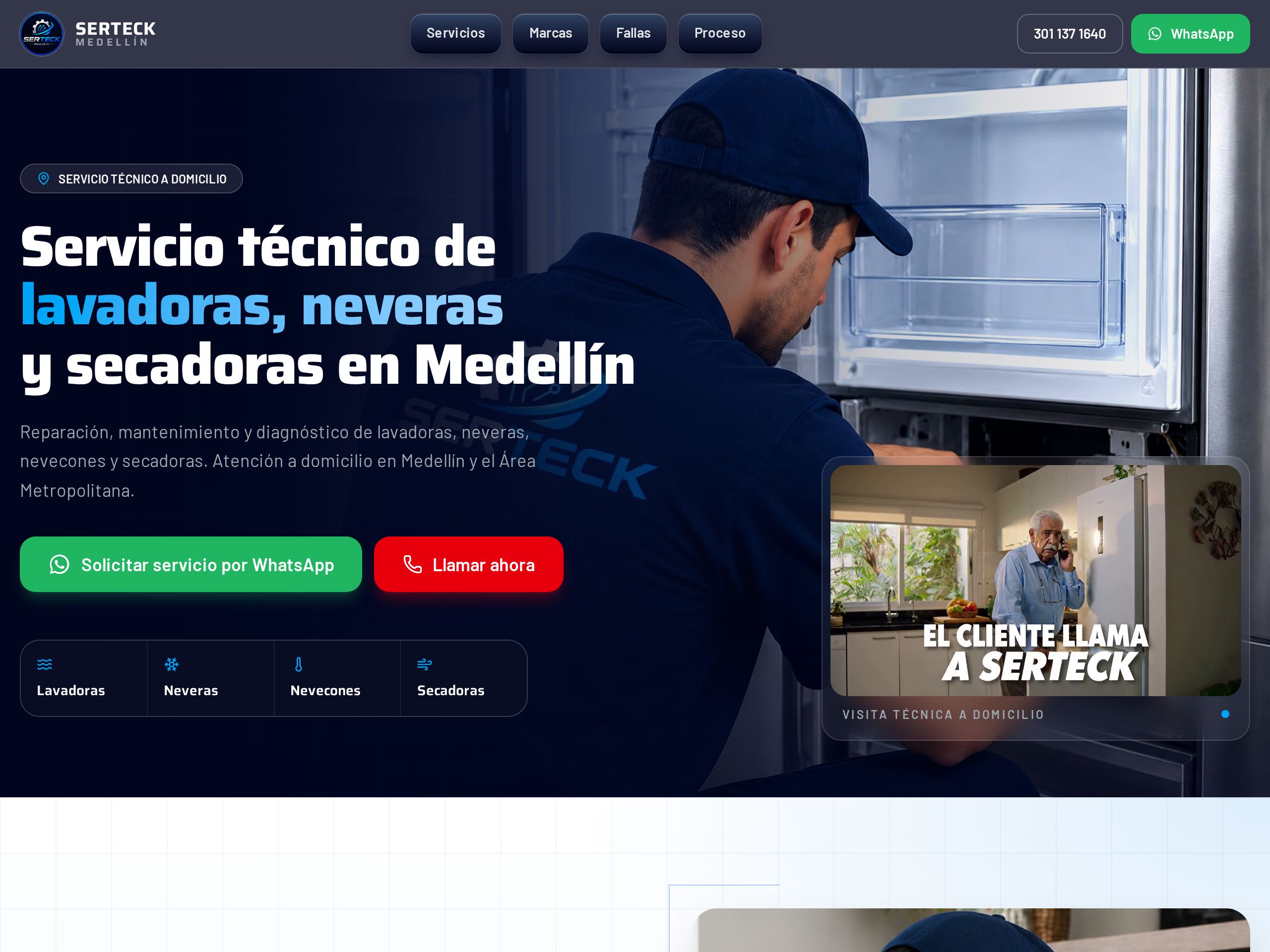 Página web de Serteck Medellín desarrollada por Creativo Estudio Web